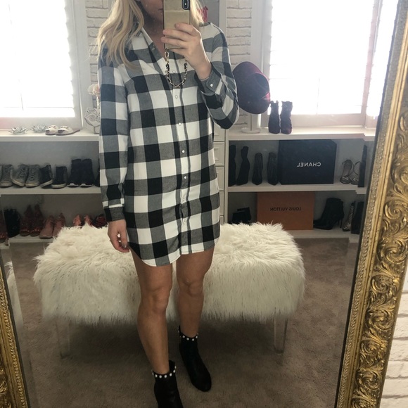 buffalo plaid shirt dress ! - Picture 2 of 4